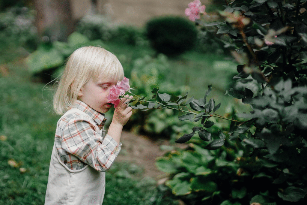 bébé tout-petit jardin sensation découverte petite enfance